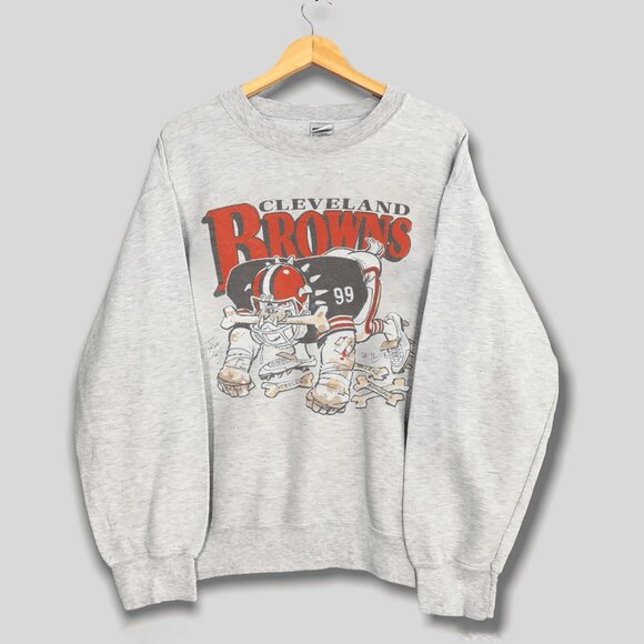 Cleveland Browns by Jack Davis Sweatshirt Retro NFL Football Men Women Shirt Tee - Picture 1 of 2